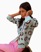 Never Fully Dressed Blue Sun Hollie Cardigan blue seated view