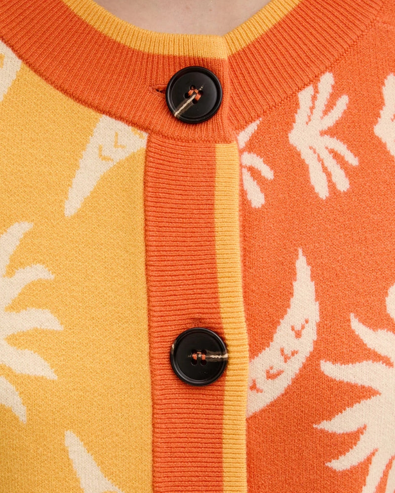 Never Fully Dressed Cairo Cherly Cardi orange button front detail