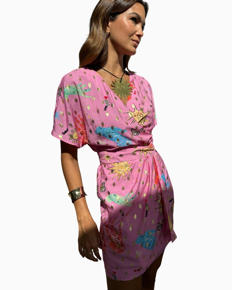 Never Fully Dressed Celestial Mini Dress in Pink side view