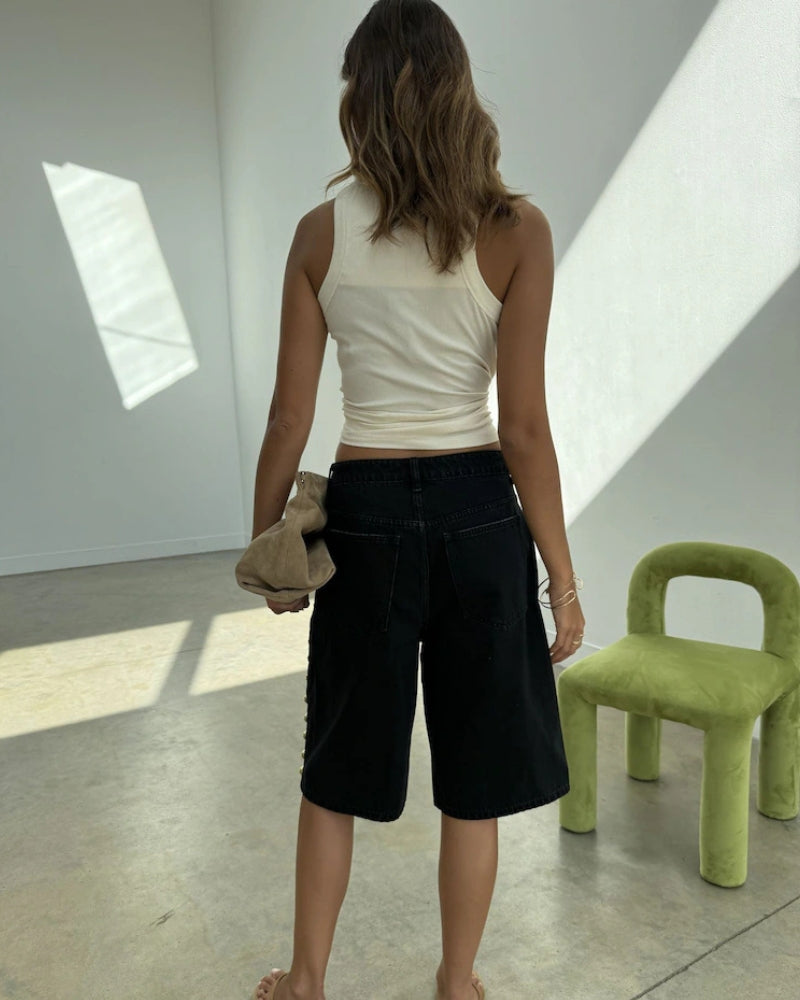 Never Fully Dressed Celestial Rib Tank in Cream back view