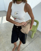 Never Fully Dressed Celestial Rib Tank in Cream side view