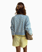 Never Fully Dressed Cheryl Cardigan in Blue Fawn back view