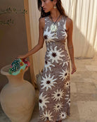 Never Fully Dressed Chocolate Soleil Dorris skirt soleil print detail