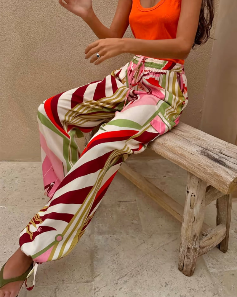 Never Fully Dressed Cirque Cargo Naomi Trousers in multi side view