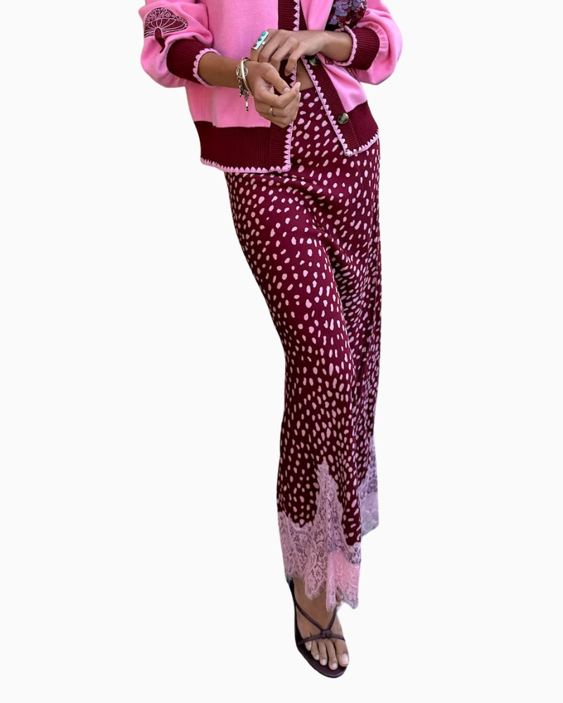 Never Fully Dressed Deer Maeva Skirt in burgundy deer print detail