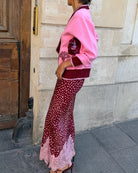 Never Fully Dressed Deer Maeva Skirt in burgundy side view