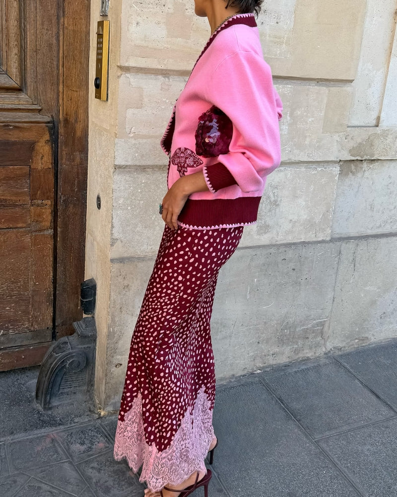Never Fully Dressed Deer Maeva Skirt in burgundy side view