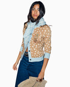 Never Fully Dressed Deer Print Hollie Cardigan beige front view