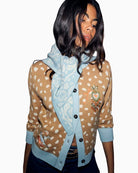 Never Fully Dressed Deer Print Hollie Cardigan beige front view