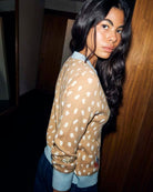 Never Fully Dressed Deer Print Hollie Cardigan beige side view