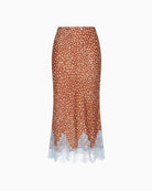 Never Fully Dressed Deer Print Maeva Skirt in brown full front view
