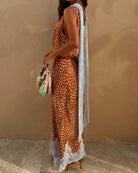 Never Fully Dressed Deer Print Maeva Skirt in brown side view