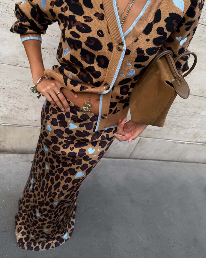 Never Fully Dressed Dorris Skirt in Leopard elasticated waistband detail