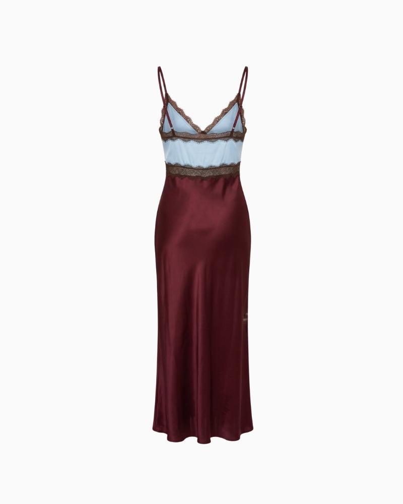 Never Fully Dressed Eden Dress in burgundy back view