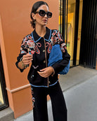 Never Fully Dressed Embroidered Paisley Cardigan in black styled view
