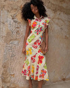 Never Fully Dressed Fruit Stamps Remi Dress in pink collar and button detail