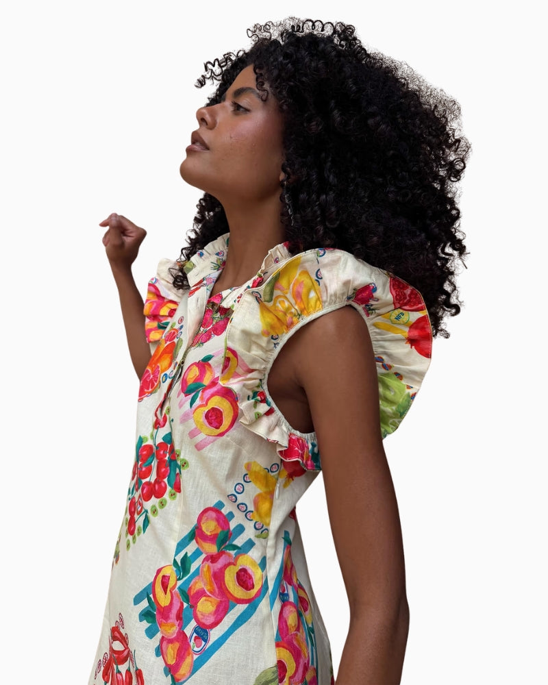 Never Fully Dressed Fruit Stamps Remi Dress in pink side view