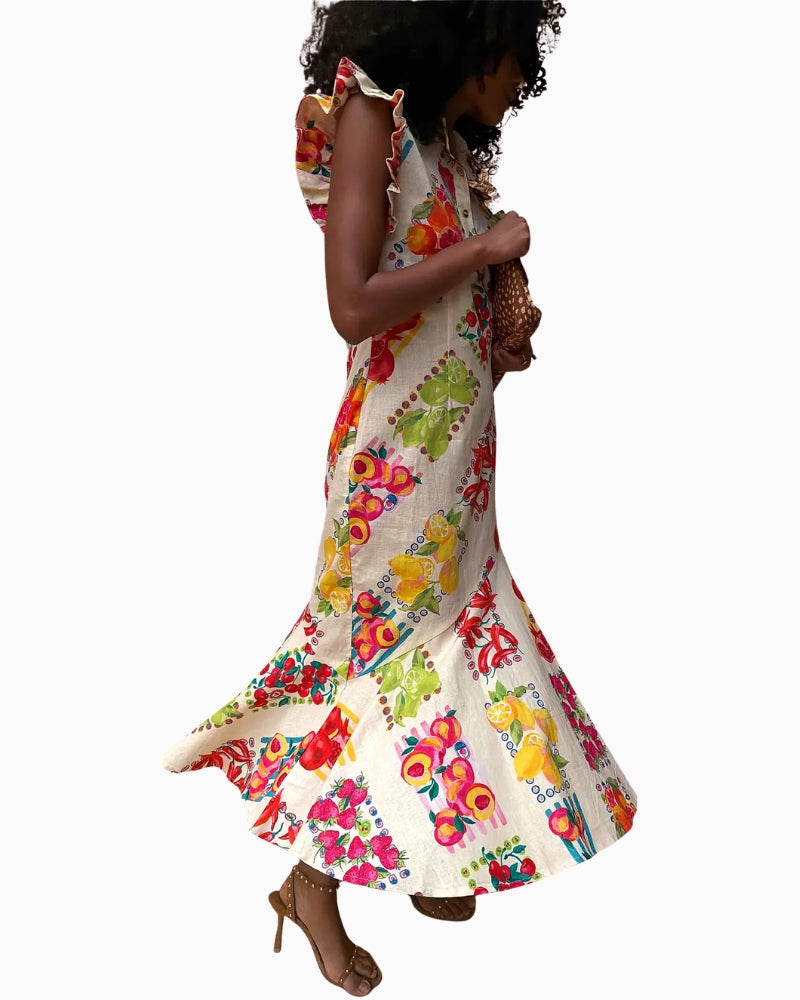 Never Fully Dressed Fruit Stamps Remi Dress in pink side view