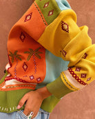 Never Fully Dressed Geometric Palm Cardigan in multi side view