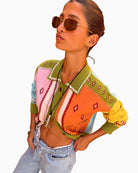 Never Fully Dressed Geometric Palm Cardigan with jacquard motif detail