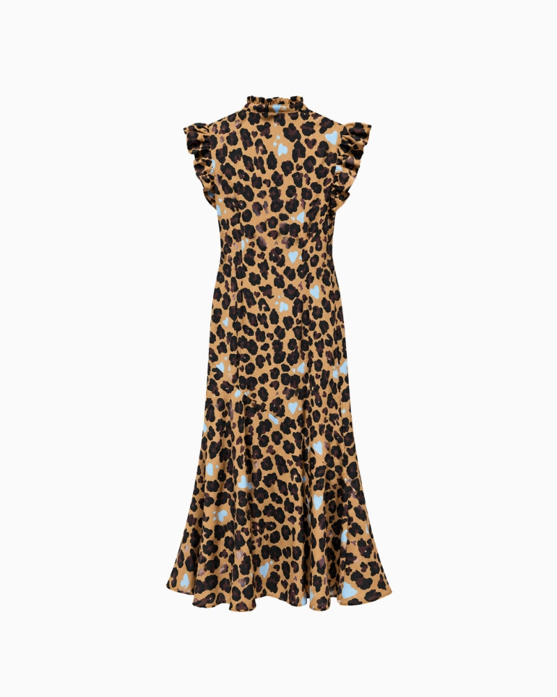 Never Fully Dressed Leopard Remi Dress in leopard print back view
