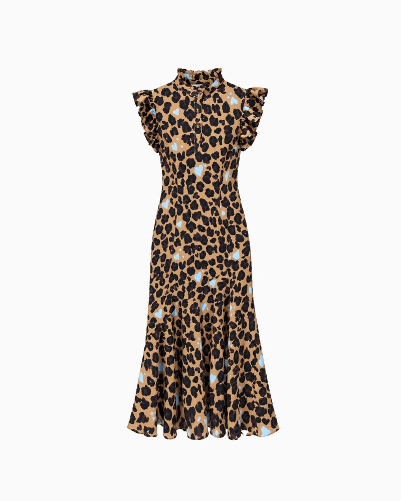 Never Fully Dressed Leopard Remi Dress in leopard print front view