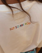 Never Fully Dressed Life Is Tough Embroidered T-Shirt white back slogan