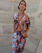 Never Fully Dressed Martha Cardigan in Multi paisley print detail