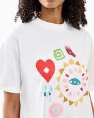 Never Fully Dressed Morocco Charms Graphic T-Shirt cream graphic detail