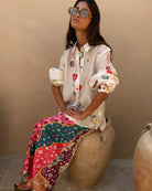 Never Fully Dressed Morocco Charms Marley Shirt white print detail