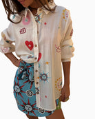Never Fully Dressed Morocco Charms Marley Shirt white sheer fabric detail