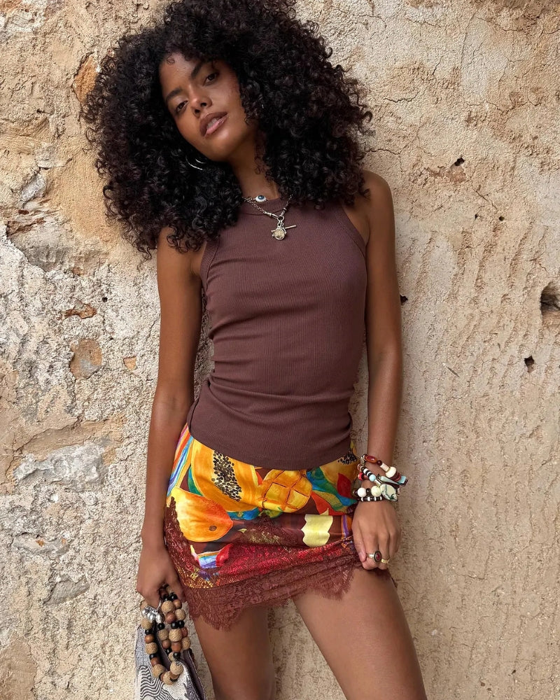 Never Fully Dressed Rio Mini Maeva Skirt in Multi front view