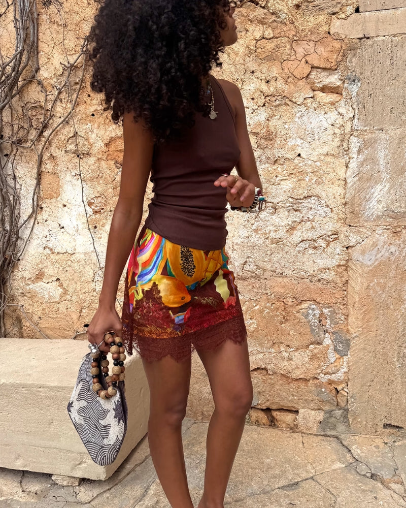 Never Fully Dressed Rio Mini Maeva Skirt in Multi side view