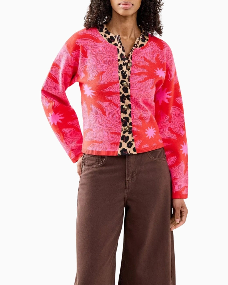 Never Fully Dressed Soleil Cardigan in red front view