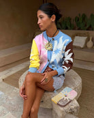 Never Fully Dressed Soleil Hollie cardigan multicolour styled seated