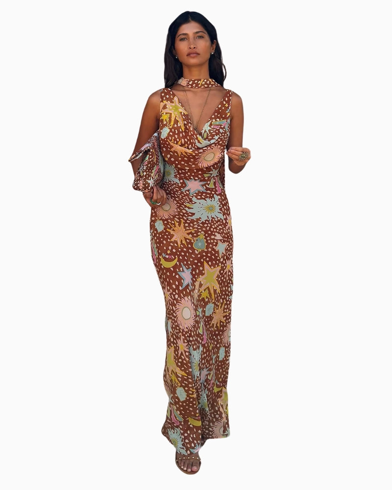 Never Fully Dressed Star Fawn Sophie dress brown front view