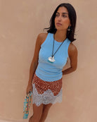 Never Fully Dressed ribbed tank top pale blue neckline detail