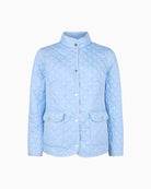 Normann reversible jacket blue cream plain blue side front view