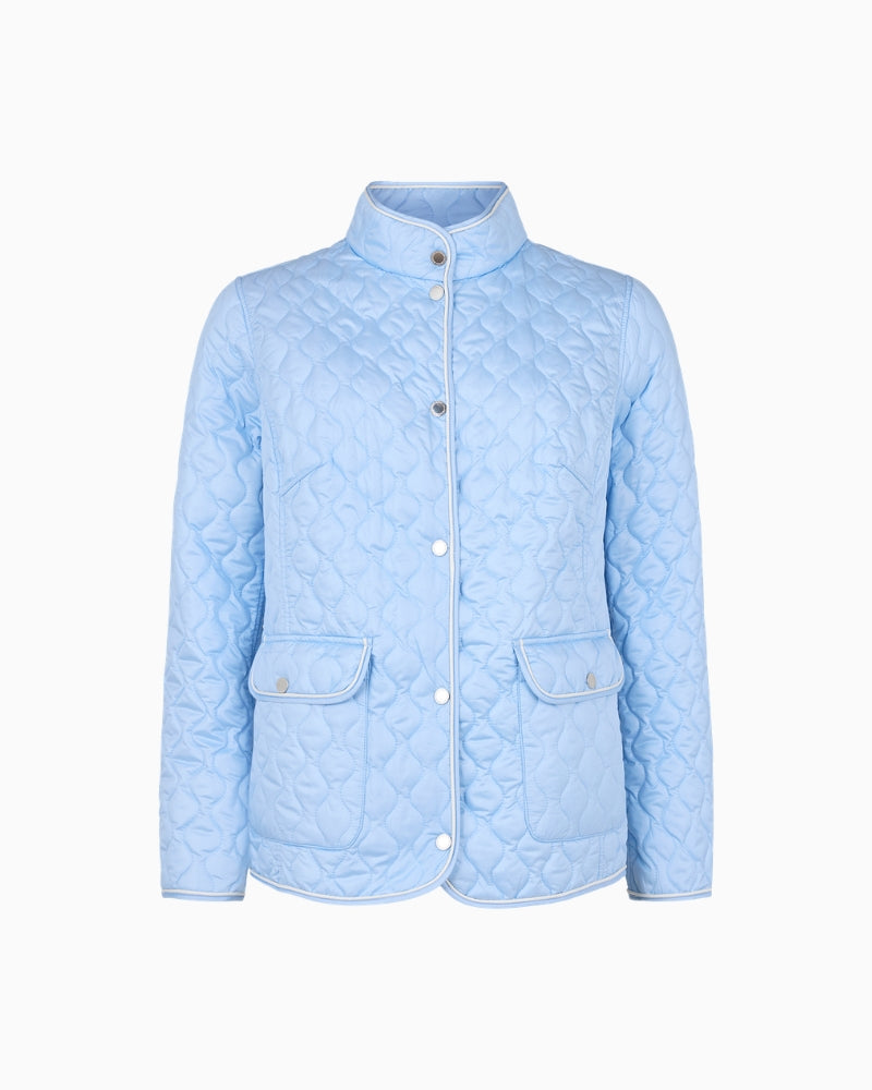 Normann reversible jacket blue cream plain blue side front view