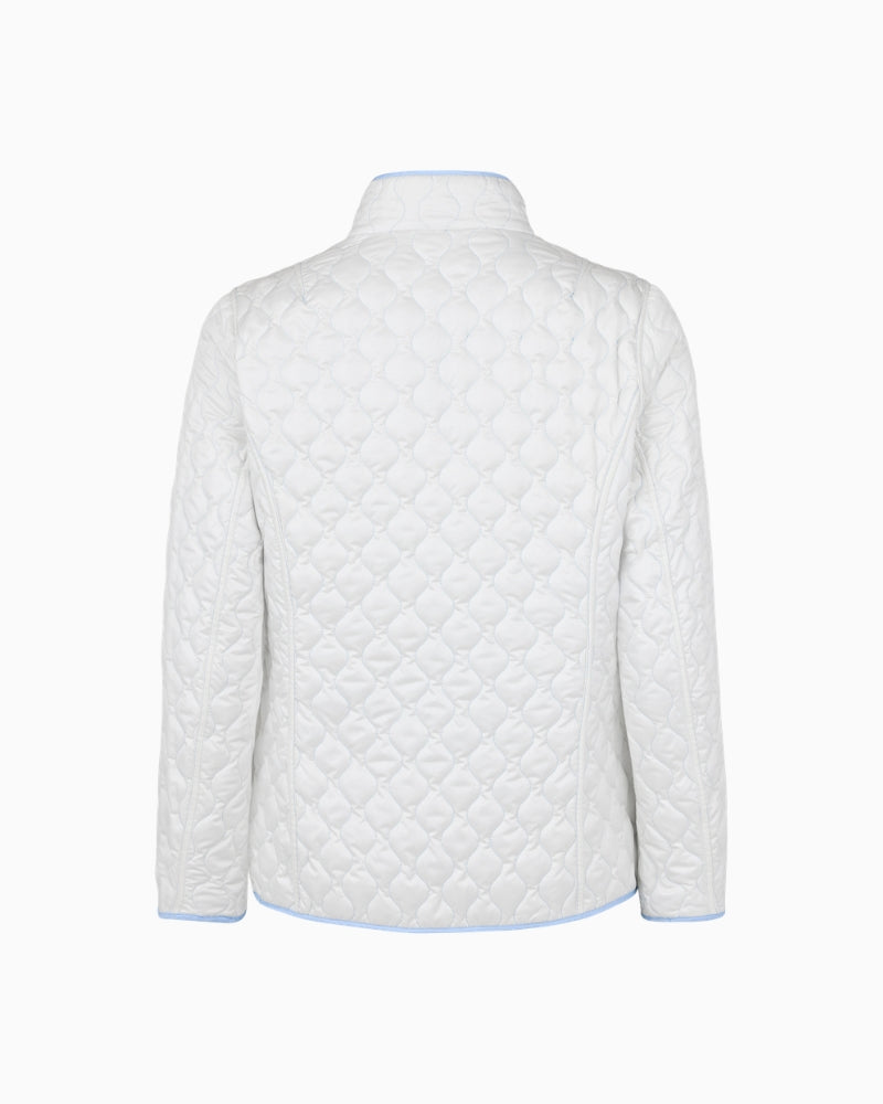 Normann reversible jacket blue cream plain cream side back view