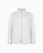 Normann reversible jacket blue cream plain cream side front view
