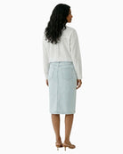 OUI Cotton Poplin Blouse in optic white back view