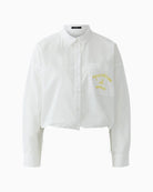 OUI Cotton Poplin Blouse in optic white front view flat