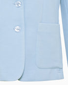 Olsen light blue blazer close-up of pocket and stitching – Áines Boutique