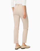 Olsen beige casual cropped trousers back view worn by model – Áines Boutique