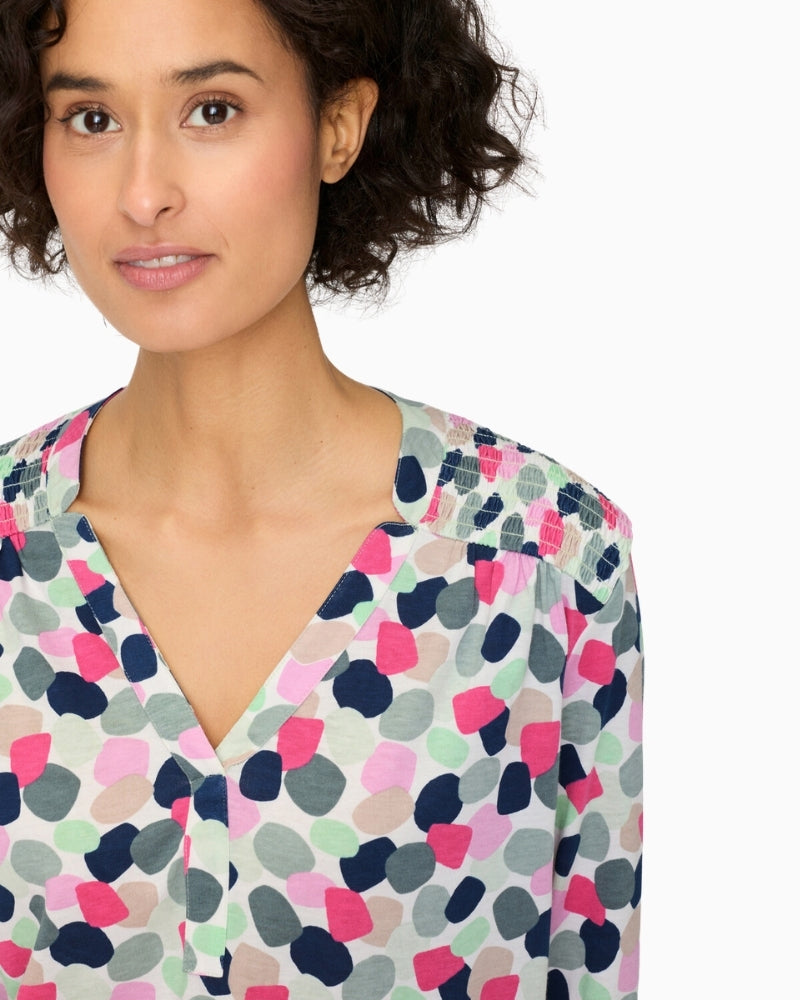 Olsen Clara top tunic neckline close-up detail – Áines Boutique