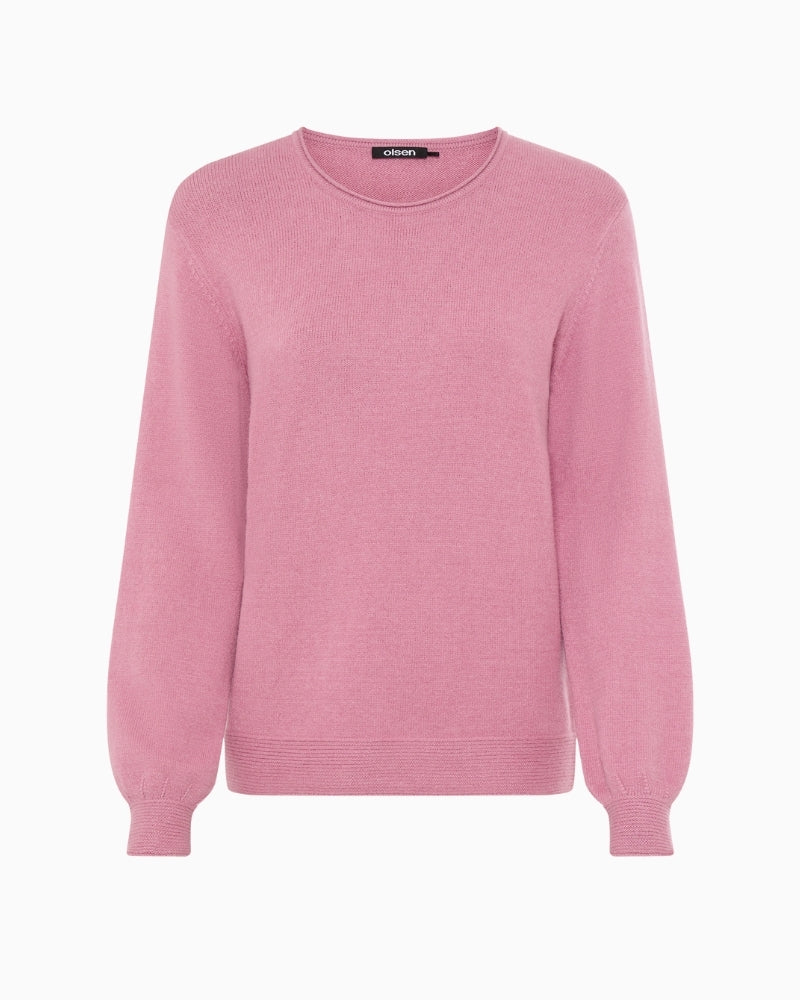 Olsen pink crew neck viscose blend pullover