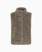 Front view of taupe indoor vest by Olsen