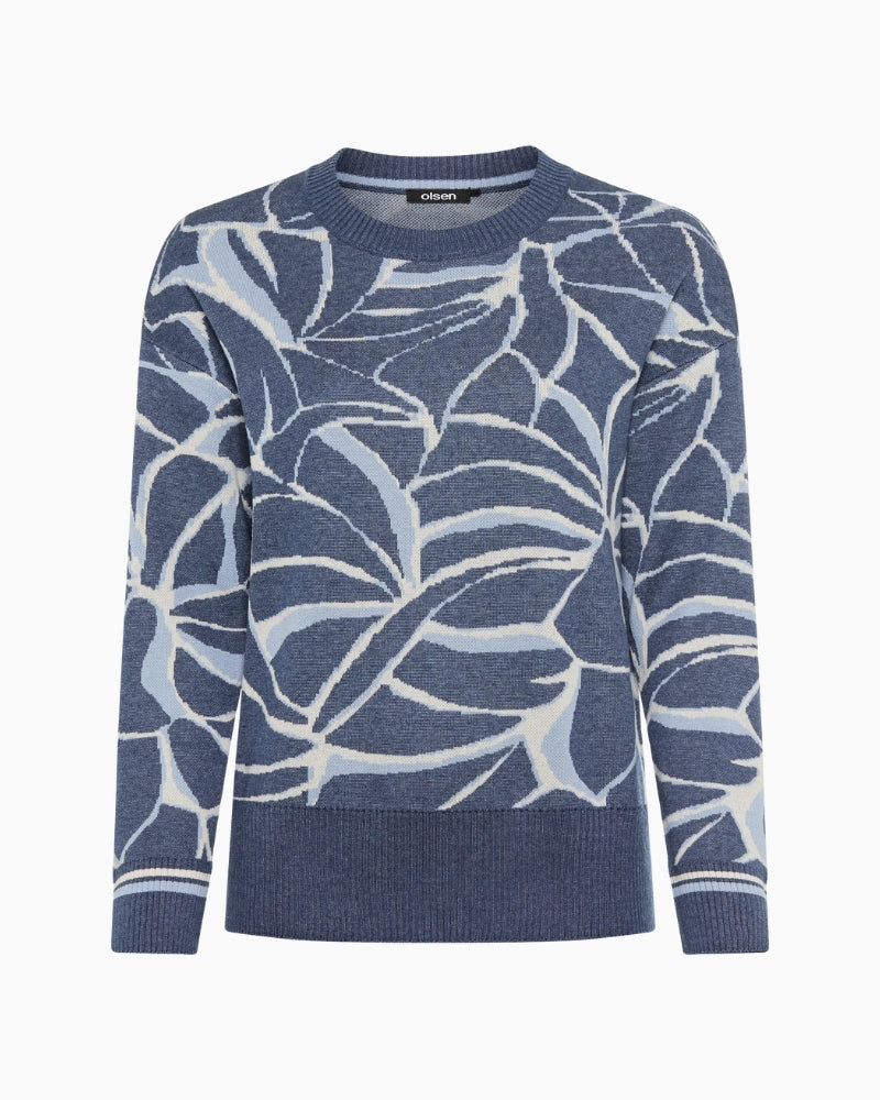Front view of lightweight cotton acrylic knit jumper
