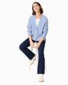 Olsen melange knit cardigan front view on woman – Áines Boutique